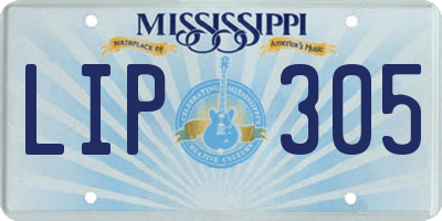 MS license plate LIP305