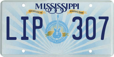 MS license plate LIP307