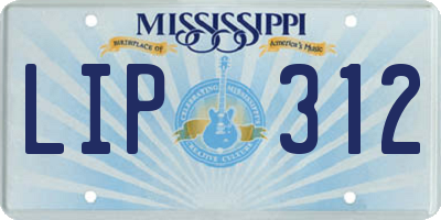 MS license plate LIP312