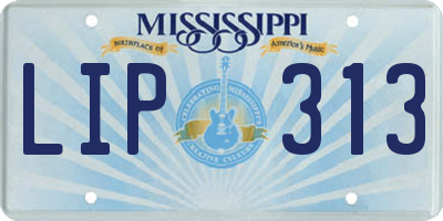MS license plate LIP313