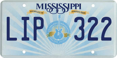 MS license plate LIP322