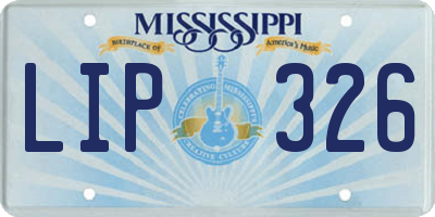 MS license plate LIP326