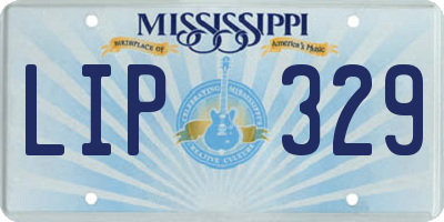MS license plate LIP329