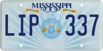 MS license plate LIP337