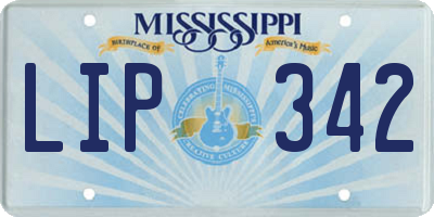 MS license plate LIP342
