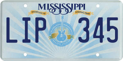 MS license plate LIP345