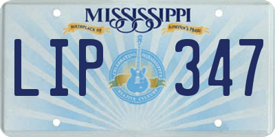 MS license plate LIP347