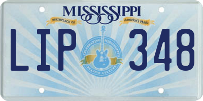 MS license plate LIP348
