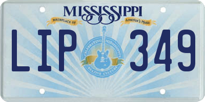 MS license plate LIP349