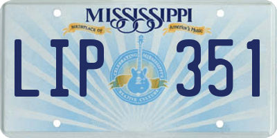 MS license plate LIP351