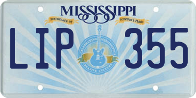 MS license plate LIP355