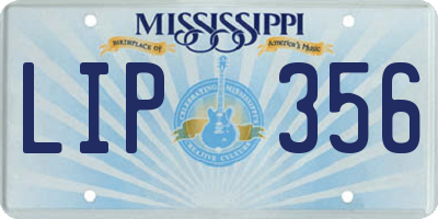 MS license plate LIP356