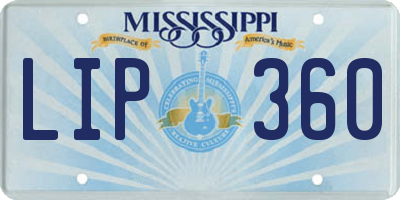MS license plate LIP360