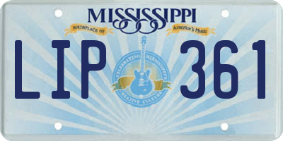 MS license plate LIP361