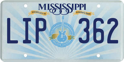 MS license plate LIP362