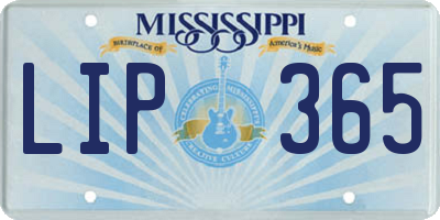 MS license plate LIP365