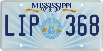 MS license plate LIP368
