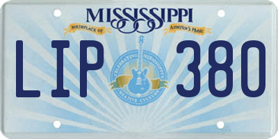 MS license plate LIP380