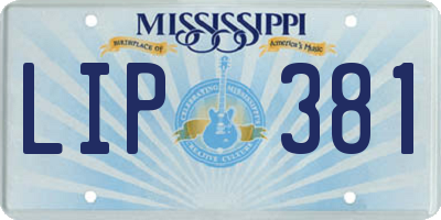 MS license plate LIP381