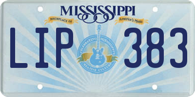 MS license plate LIP383