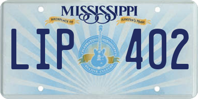 MS license plate LIP402