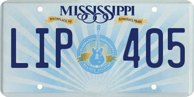 MS license plate LIP405