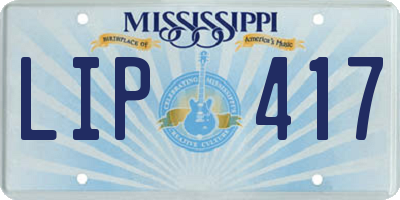 MS license plate LIP417