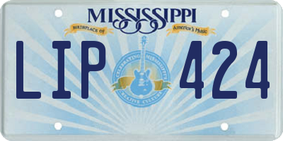 MS license plate LIP424