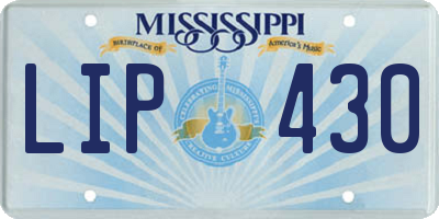 MS license plate LIP430