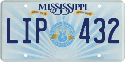 MS license plate LIP432