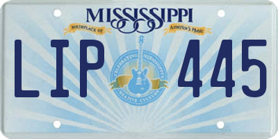 MS license plate LIP445