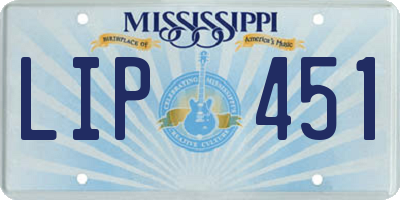 MS license plate LIP451