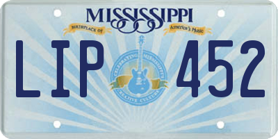 MS license plate LIP452
