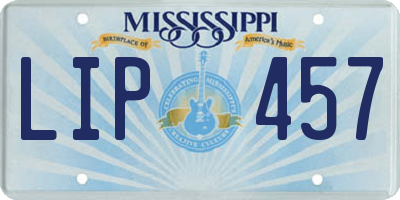 MS license plate LIP457