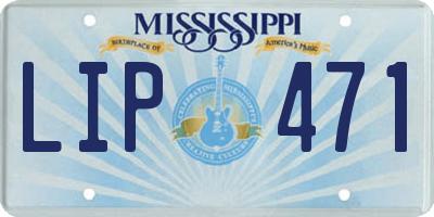 MS license plate LIP471