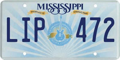 MS license plate LIP472
