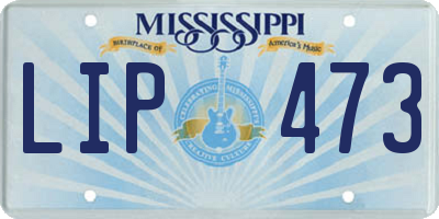MS license plate LIP473