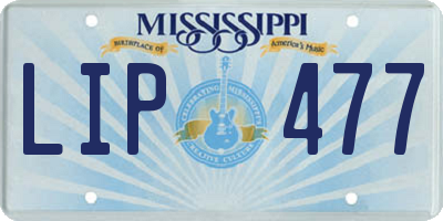 MS license plate LIP477