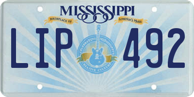 MS license plate LIP492