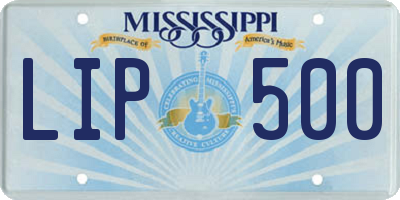MS license plate LIP500