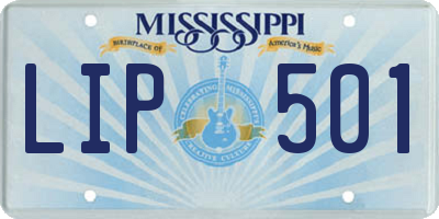 MS license plate LIP501