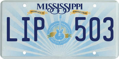 MS license plate LIP503