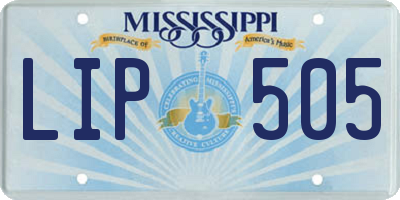 MS license plate LIP505
