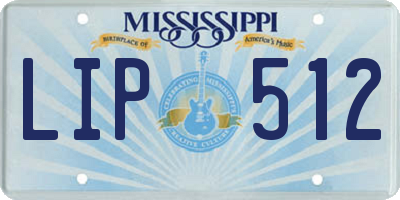 MS license plate LIP512