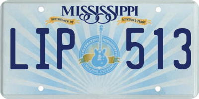 MS license plate LIP513