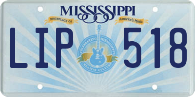 MS license plate LIP518