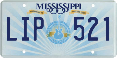 MS license plate LIP521