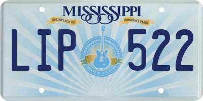 MS license plate LIP522