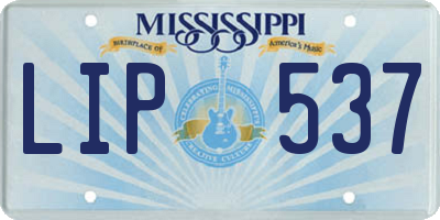 MS license plate LIP537