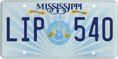 MS license plate LIP540